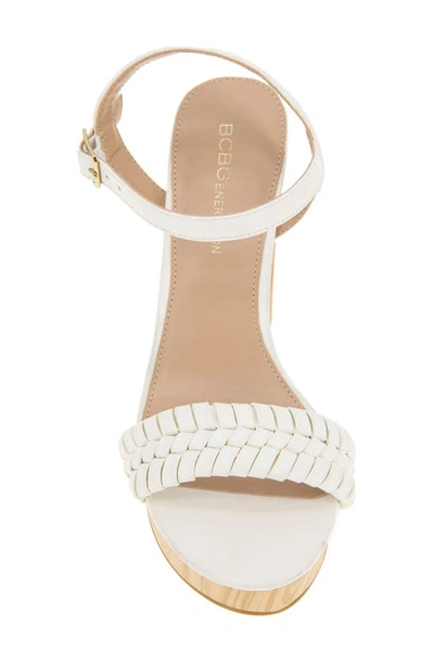 Shop Bcbgeneration Oberla Slingback Platform Sandal In Bright White