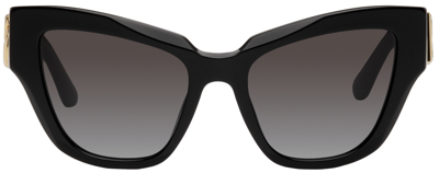 Shop Dolce & Gabbana Black Cat-eye Sunglasses In 501/8g Black