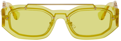 Shop Versace Yellow Medusa Biggie Sunglasses