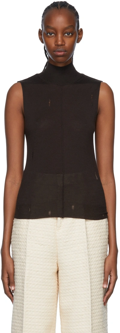 Shop Amiri Brown Cashmere Tank Top In 210 Brown