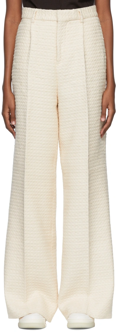 Shop Amiri Off-white Cotton Trousers In 271 Alabaster