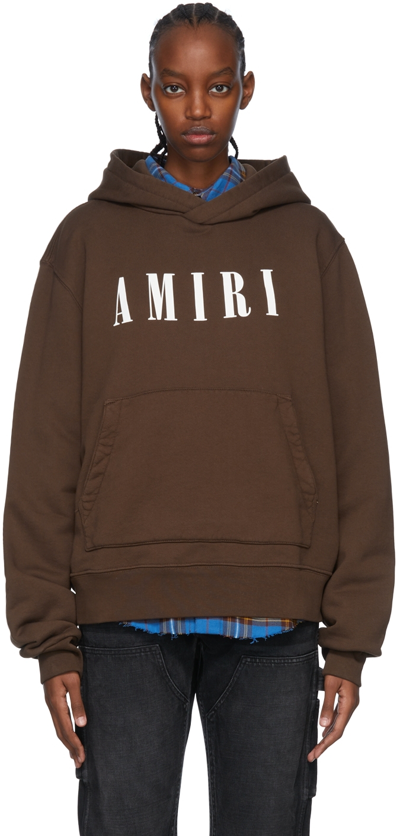 Shop Amiri Brown Cotton Hoodie In 210 Brown