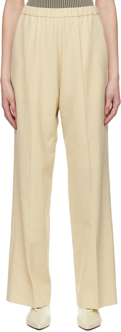 Shop Gia Studios Yellow Polyester Trousers