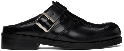 Stefan Cooke Biker Monk-strap Leather Backless Loafers In Black