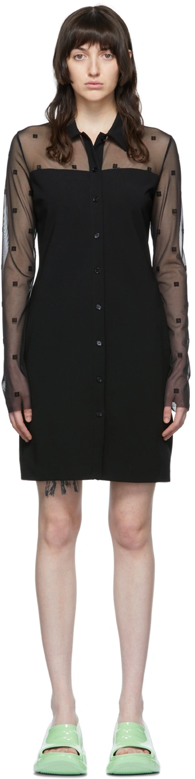 Shop Givenchy Black 4g Mini Dress In 001