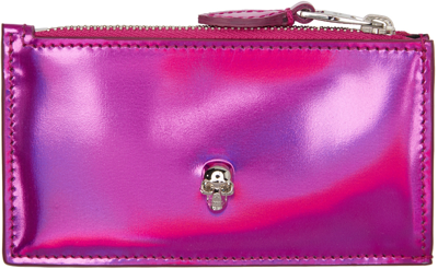 Shop Alexander Mcqueen Pink Small Skull Zip Wallet In 5800 Pink