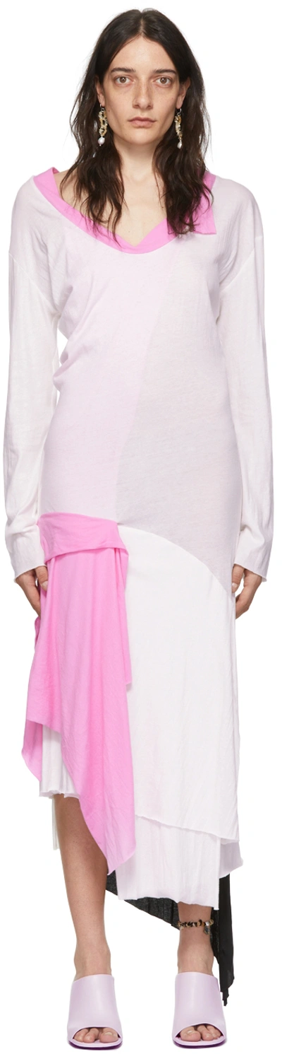 Shop Edward Cuming Off-white Cotton Midi Dress In Multi