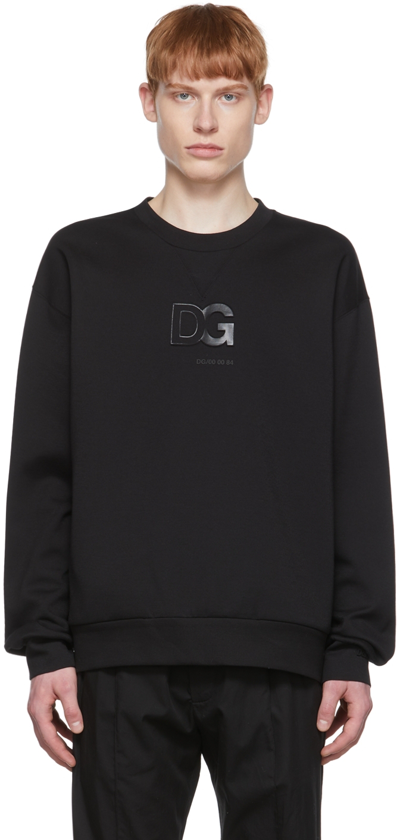 Shop Dolce & Gabbana Black Cotton Sweatshirt In N0000 Nero