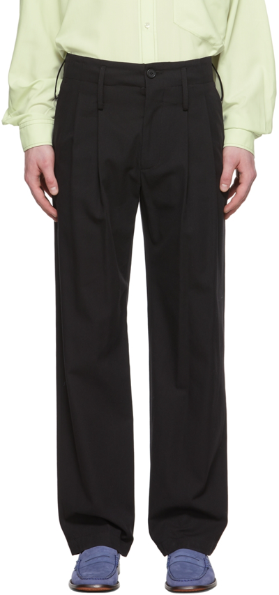 Shop Maryam Nassir Zadeh Ssense Exclusive Black Cotton Trousers In 1021 Black