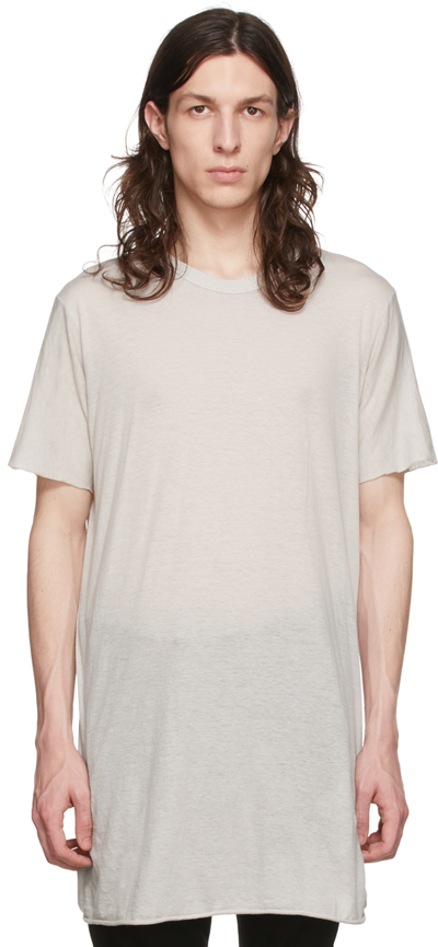 Shop Boris Bidjan Saberi Grey Cotton T-shirt In Light Grey