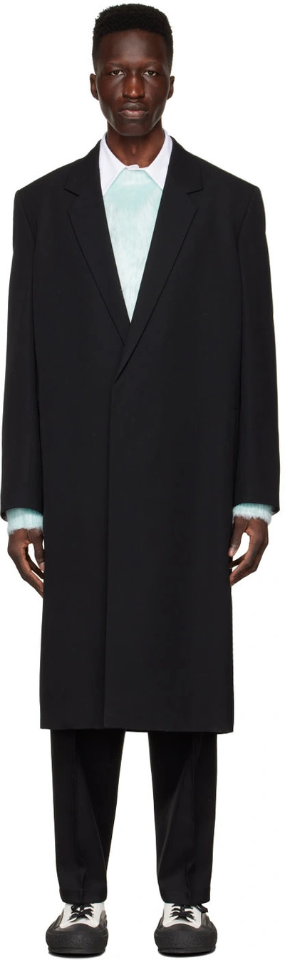 Shop Jil Sander Black Wool Coat In 001 - Black