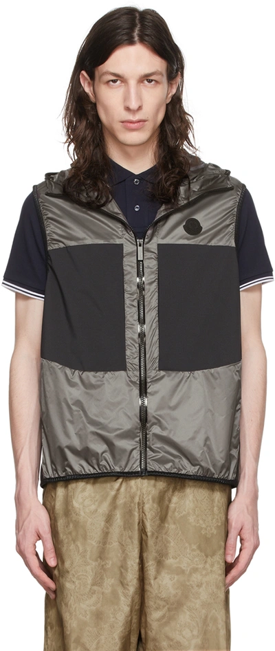 Shop Moncler Grey Heizo Vest In 905 Olive