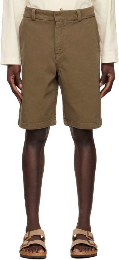 Shop Another Aspect Brown Cotton Shorts In Teak