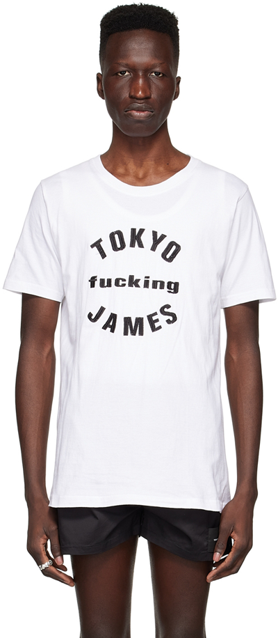 Shop Tokyo James White Cotton T-shirt In White Blk