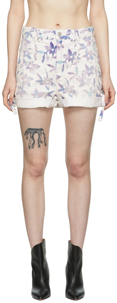 Isabel Marant Naesqui Floral-print Shorts In 23ec Ecru