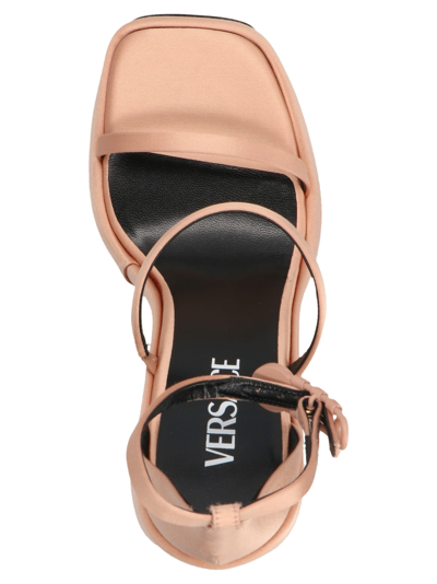 Shop Versace Triplatform Sandals In Fuchsia