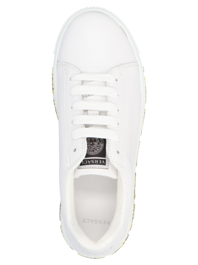 Shop Versace La Greca Sneakers In White