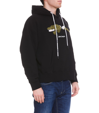 Shop Palm Angels Croco Print Hoodie In Black