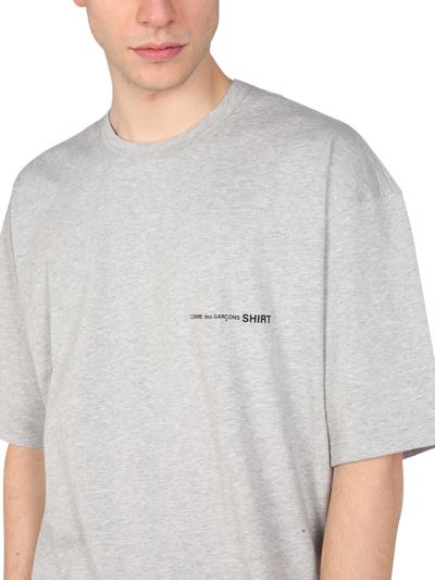 Shop Comme Des Garçons Shirt Logo Print T-shirt In Grigio