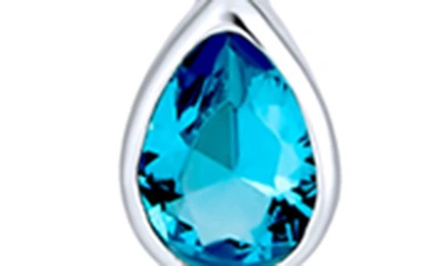 Shop Bling Jewelry Sterling Silver Celtic Knot Cz Teardrop Neckace In Blue