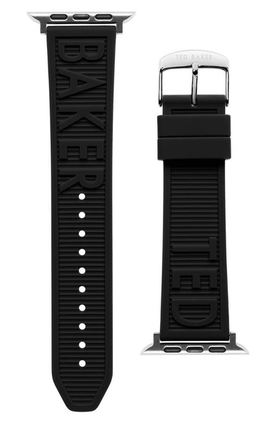 Shop Ted Baker Embossed Silicone Apple Watch® Watchband In Black