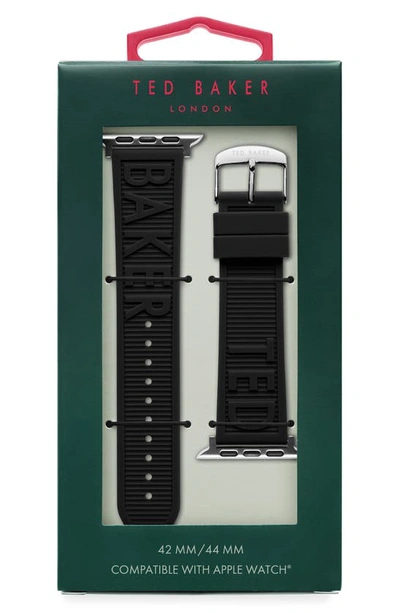 Shop Ted Baker Embossed Silicone Apple Watch® Watchband In Black