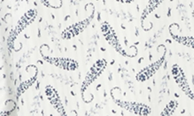 Brooks Brothers Regent Fit Paisley Short Sleeve Button Front Dress Shirt In White