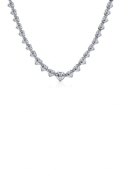 Shop Bling Jewelry Love Tennis Collar Necklace In Silver