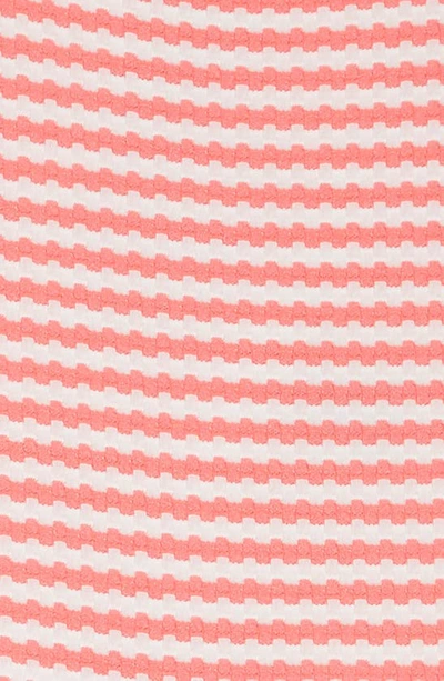 Shop Ava & Yelly Stripe Bow Back Skater Dress In Coral White