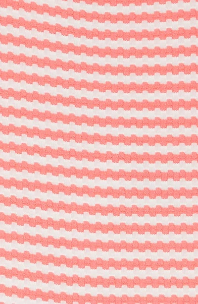 Ava & Yelly Stripe Bow Back Skater Dress In Coral White