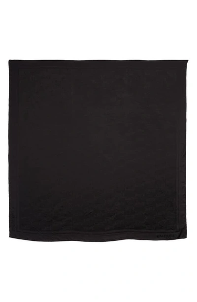 Shop Balenciaga Jacquard Bb Logo Silk & Cotton Square Scarf In Black