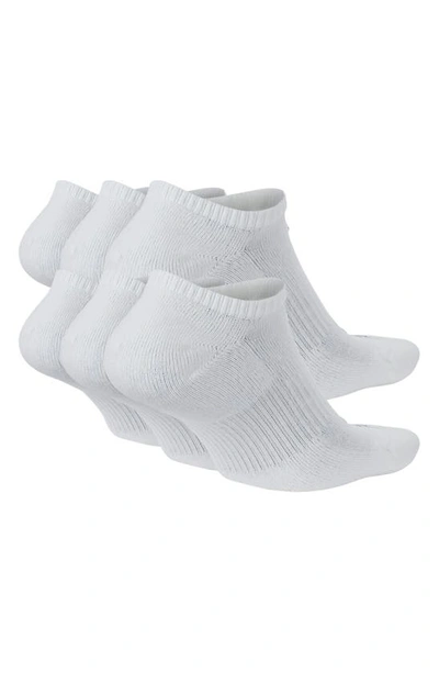 Shop Nike Dri-fit 6-pack Everyday Plus No-show Performance Socks In White/ Black