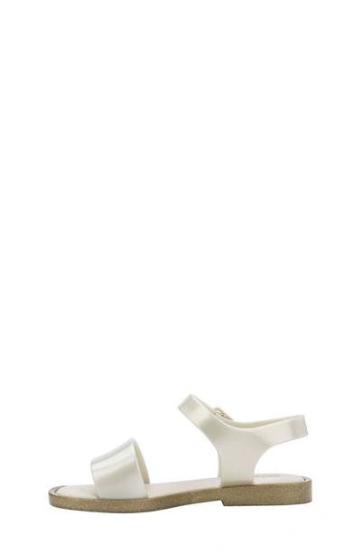 Shop Mini Melissa Mel Mar Sandal In White/ Glitter