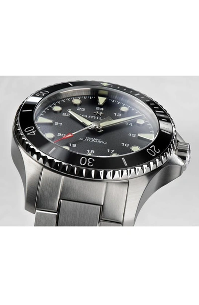 Hamilton Men's Swiss Automatic Khaki Navy Scuba Stainless Steel Bracelet Watch 43mm In Stainless Steel/silver