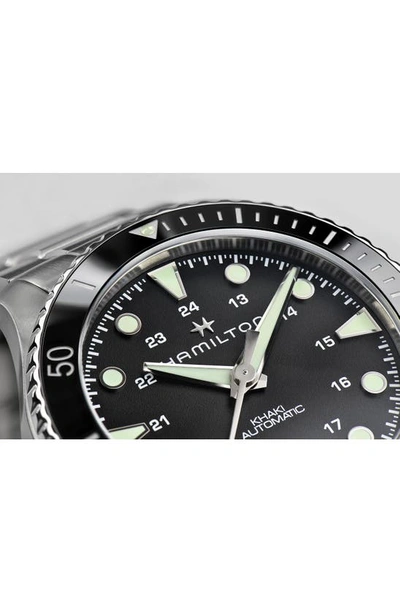 Hamilton Men's Swiss Automatic Khaki Navy Scuba Stainless Steel Bracelet Watch 43mm In Stainless Steel/silver