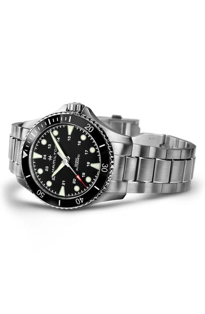 Hamilton Men's Swiss Automatic Khaki Navy Scuba Stainless Steel Bracelet Watch 43mm In Stainless Steel/silver