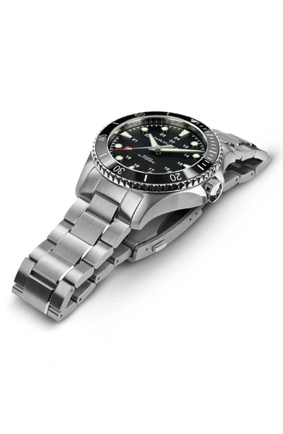 Hamilton Men's Swiss Automatic Khaki Navy Scuba Stainless Steel Bracelet Watch 43mm In Stainless Steel/silver