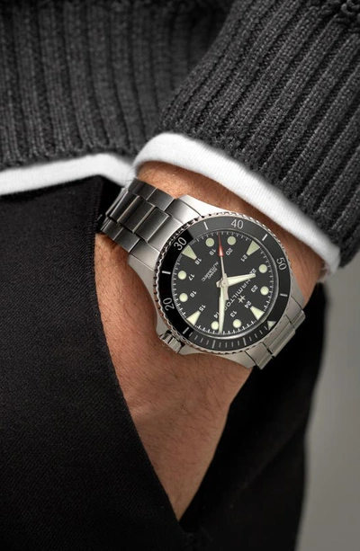 Hamilton Men's Swiss Automatic Khaki Navy Scuba Stainless Steel Bracelet Watch 43mm In Stainless Steel/silver