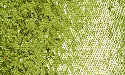 Halston Kiara Sequin Plunge Neck Gown In Neon Green