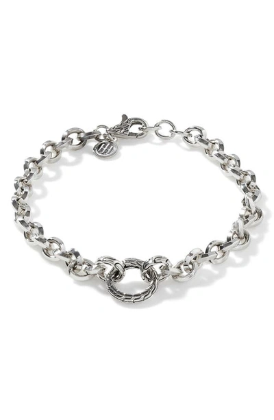 John Hardy Classic Chain Amulet Connector Chain Bracelet In Silver