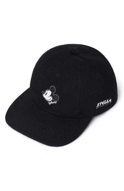 Shop Stella Mccartney X Disney Fantasia Mickey Logo Baseball Hat In 1019 - Ultra Black