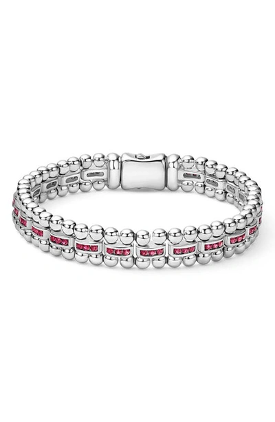 Lagos Caviar Spark Link Bracelet In Silver