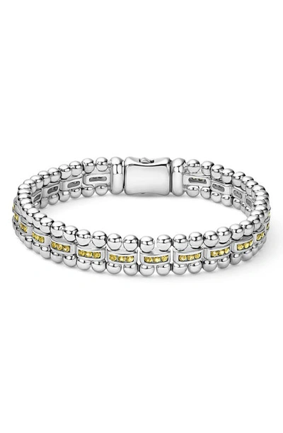 Lagos Caviar Spark Link Bracelet In Silver