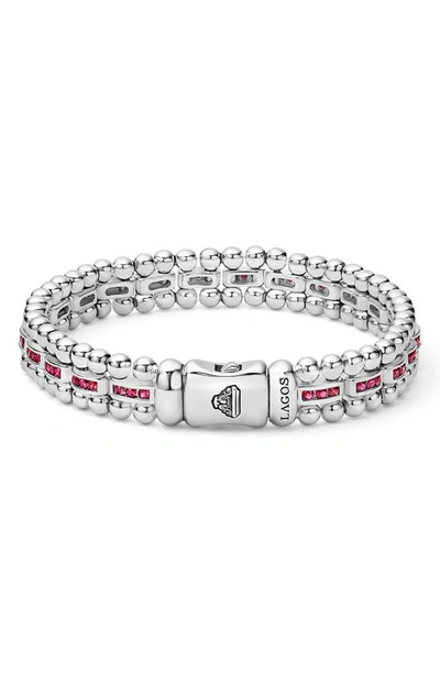 Shop Lagos Caviar Spark Link Bracelet In Silver