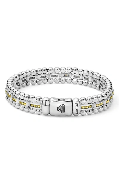 Lagos Caviar Spark Link Bracelet In Silver