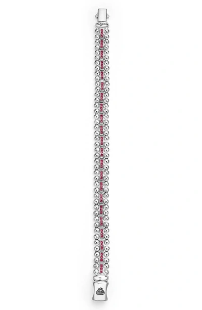 Lagos Caviar Spark Link Bracelet In Silver