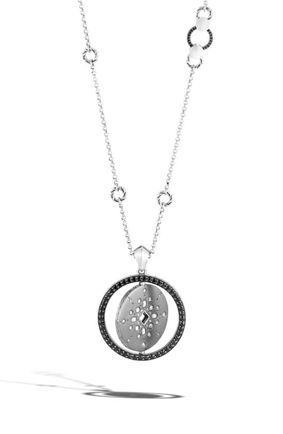 John Hardy Dot Mandala Diamond Pendant Necklace In Silver