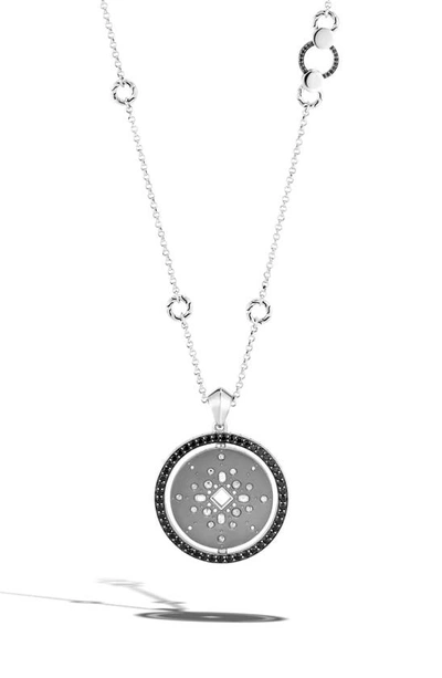 John Hardy Dot Mandala Diamond Pendant Necklace In Silver
