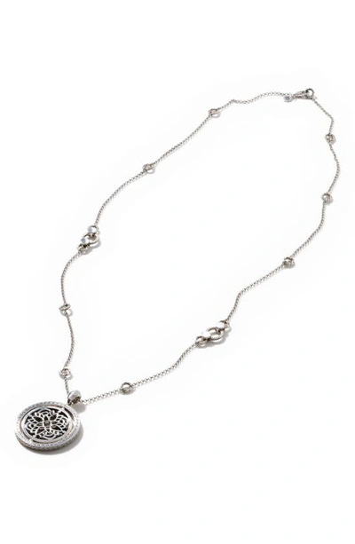 John Hardy Dot Mandala Diamond Pendant Necklace In Silver