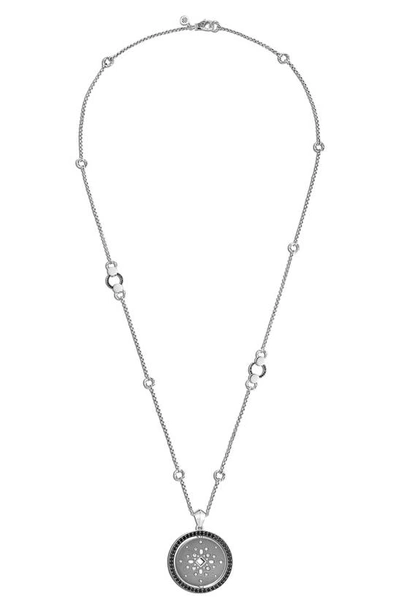 John Hardy Dot Mandala Diamond Pendant Necklace In Silver